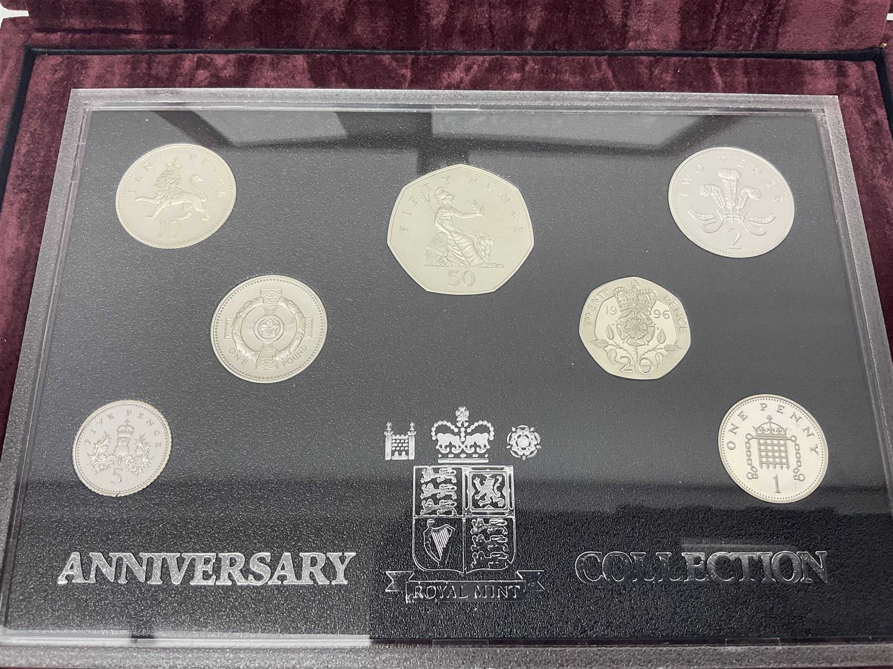 The Royal Mint United Kingdom 1996 silver proof anniversary coin collection, number 12426, cased with certificate 