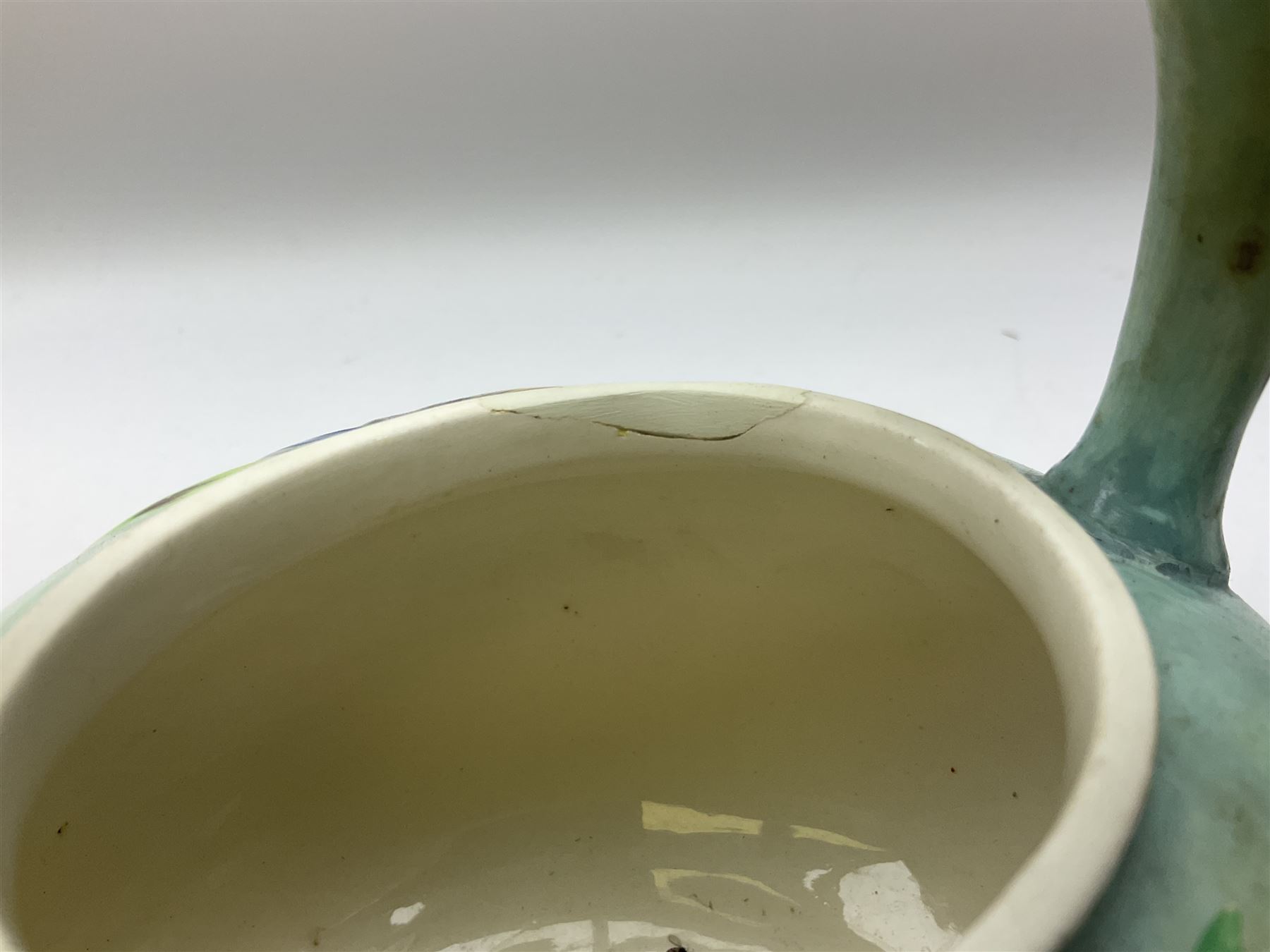 Clarice Cliff for Newport Pottery Delicia pattern bowl, D20cm, Victorian Wedgwood oval tea pot retailed by Goode & Co and in the Bamboo pattern and three other items
