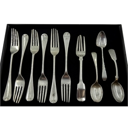 Victorian silver forks by Thomas Bradbury & Sons Ltd, Sheffield 1896 and other hallmarked silver flatware, approx 13.5oz