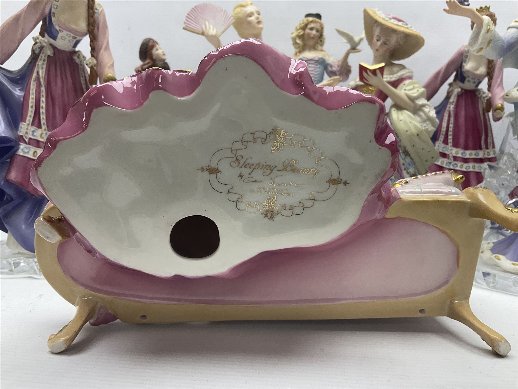 Eight Franklin Mint figures, including Sleeping Beauty, Vienna Waltz, Princess of Glass Mountain, Princess of the Ice Palace etc 