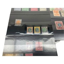 Transvaal King Edward VII 1903 five pounds with 'registered' cancel, Natal King Edward VII 1908/9 one pound, Basutoland King George V 1933 set of ten to ten shillings and other stamps with specimen overprints etc