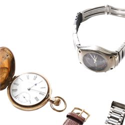 Collection of wristwatches and pocket watches including Seiko, Talis, Jeep, Waltham etc