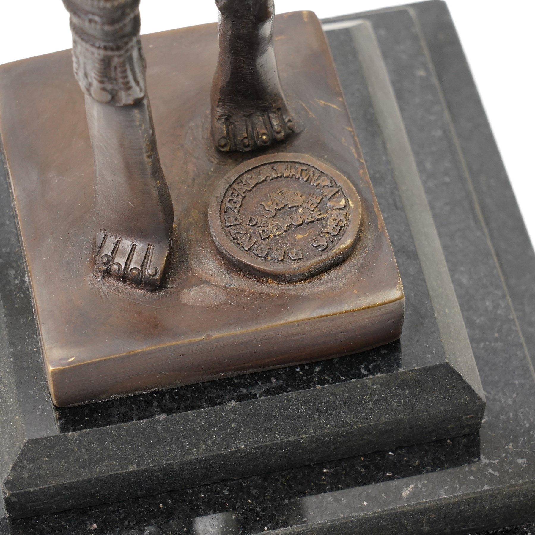 After Chiparus - Bronze Art Deco style  figure 'Phoenician Dancer' with foundry mark on stepped base H41cm