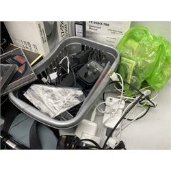 Quantity of camera accessories and equipment, to include boxed Canon EFS 17-55mm IS lens, Canon 59s camera, Olympus camera, etc