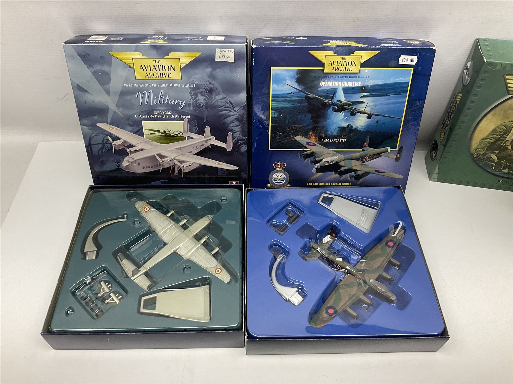 Fifteen modern die-cast models of aircraft by Corgi, Atlas Editions and Ixo including Aviation Archive, War Birds, Fighters of WWII etc; and model of an MGB Sports Car; all boxed (16)