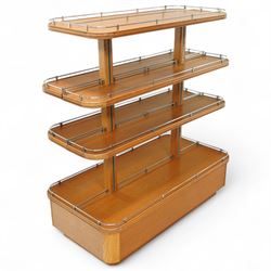 Mid-20th century retail display stand, of stepped rectangular tiered form with four gradua...
