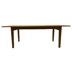 Craftsman made solid oak rectangular dining table, square leg