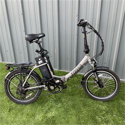 Freego electric folding bike, SHIMANO group set, 10amp battery size, front and rear lights, illuminated handle bar screen, with charger - THIS LOT IS TO BE COLLECTED BY APPOINTMENT FROM DUGGLEBY STORAGE, GREAT HILL, EASTFIELD, SCARBOROUGH, YO11 3TX