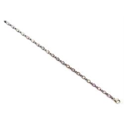  Silver opal line bracelet, stamped 925  
