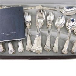 Viners Kings Royale canteen of cutlery and commemorative coins, including The Royal Regiments, all in wooden cases