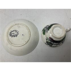 Collection of 19th century tea wares by William Smith & Co, decorated in various patterns including Cupid, Tally Ho and Fountain 