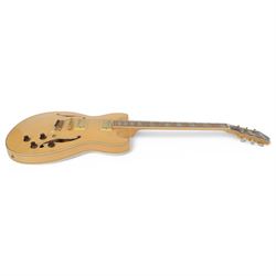 Ibanez Custom Artcore Series AS103-NT-12-01 semi-hollow body electric guitar, in natural finish, serial no. S08053705, L108cm
