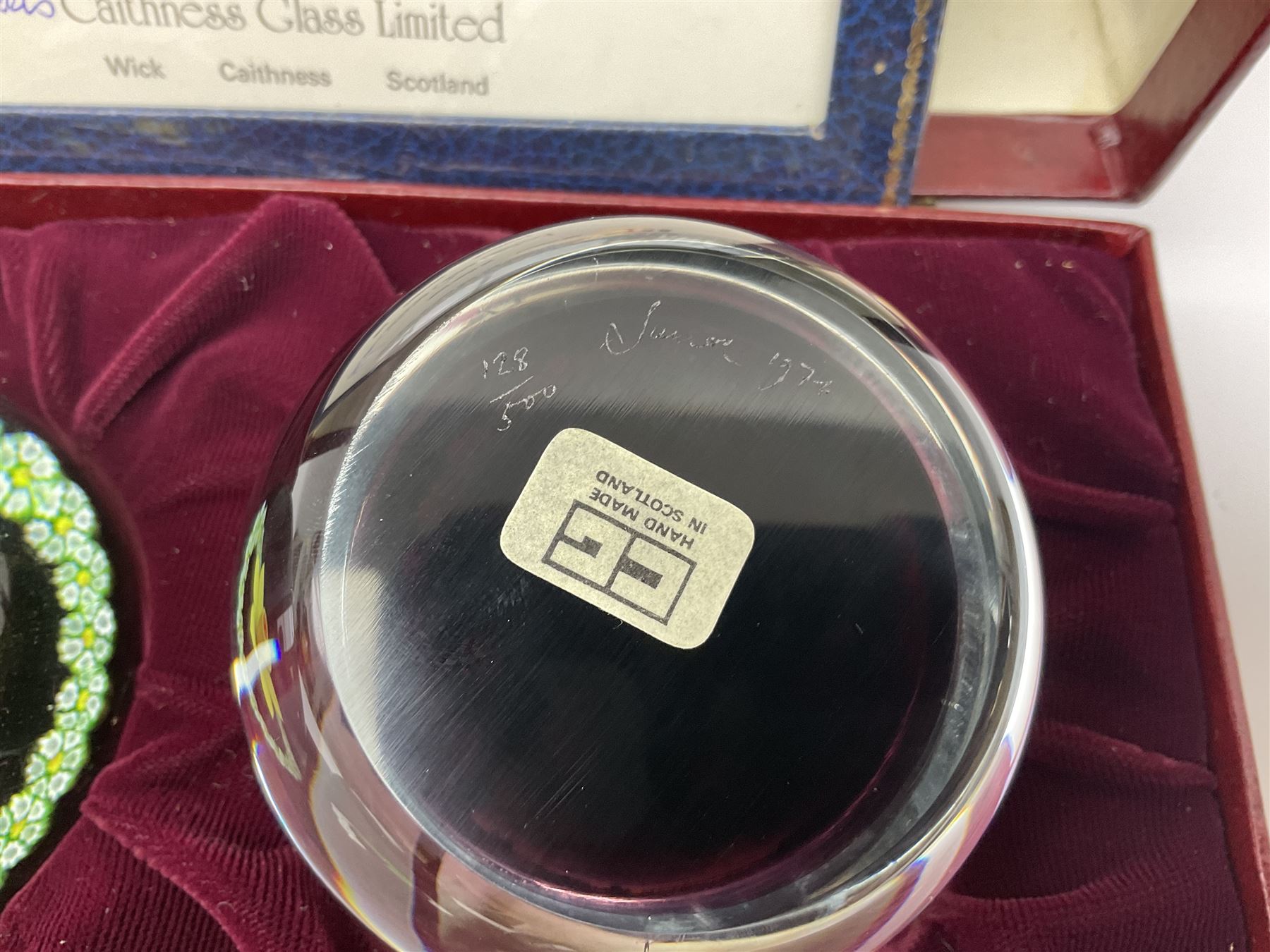 Set of four Caithness paperweights titled Four Seasons, in presentation