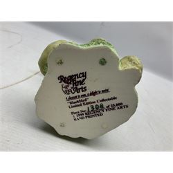 Two Border Fine Arts figures, comprising Badgers and Blackbird, together with Beswick bay shire horse no 818 and another figure