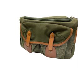 Zenza Bronica S2A medium format camera body, with Nikkor-P '1:2.8 f-75mm' lens, Zenza Bronica Zenzanon MC '1:3.5 f-150mm lens, Zenza Bronica Tele-Converter-E 2x, and two additional film cases. in a Billingham camera bag