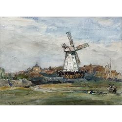 Frederic Stuart Richardson (Staithes Group 1855-1934): 'A Windmill at Rye', watercolour signed 20cm x 27cm 
Provenance: with Savage Fine Art Northampton, label verso