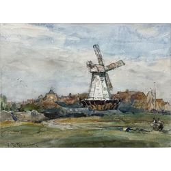 Frederic Stuart Richardson (Staithes Group 1855-1934): 'A Windmill at Rye', watercolour signed 20cm x 27cm 
Provenance: with Savage Fine Art Northampton, label verso