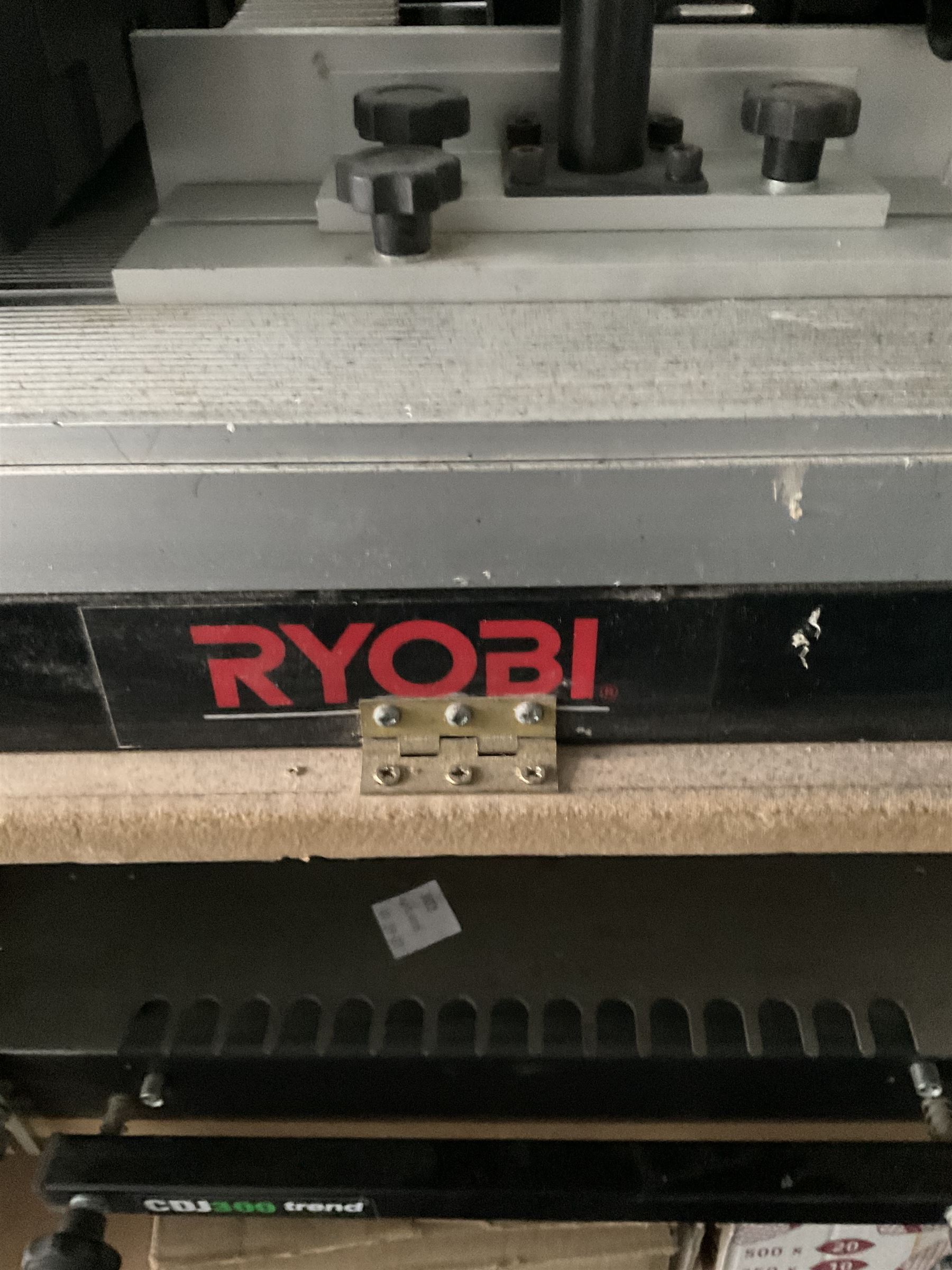 Ryobi router table with router, dewalt biscuit joiner with biscuits, joiners books, clamps etc  - THIS LOT IS TO BE COLLECTED BY APPOINTMENT FROM DUGGLEBY STORAGE, GREAT HILL, EASTFIELD, SCARBOROUGH, YO11 3TX