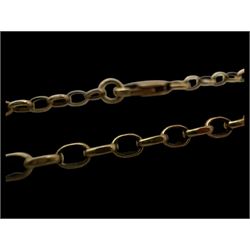 22ct gold thin wedding band, two 9ct gold onyx signet ring and a 9ct gold chain, all hallmarked