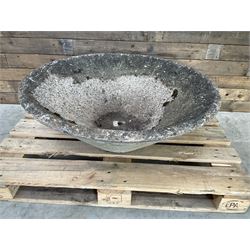 Large mid century tapering concrete planter