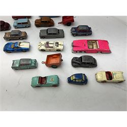 Dinky - twenty-five unboxed and playworn die-cast models including Lady Penelope FAB1, Caravan, Ford Sedan, Triumph TR2, Packard, Austin Somerset, Devon, Healey and Seven Countryman etc (25)