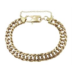 9ct gold flattened link bracelet, Sheffield import marks 1995