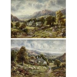 Robert John Hammond (British 1879-1911): Upland Cottages, pair oils on canvas signed 24cm x 34cm (2)