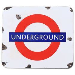 London 'Underground' reproduction enamel sign, H33cm