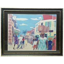 Tiffany Erwin Cant (American 1954-): '12:15' and 'Falling Fruit', pair of limited edition lithographs numbered 240/400 and 383/400, 51cm x 68cm (2)