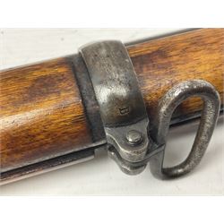 Late 19th century Swedish .50 cal. rolling block centre fire Remington rifle, the 95cm(37.5