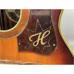 German Hoyer twelve-string acoustic guitar with metallic paper label L106cm; and Indonesian Yamaha F-310 acoustic guitar (2)