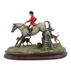 Border Fine Arts A Day with the Hounds, upon a wooden base, H21cm