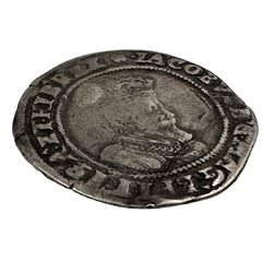 James I Irish 17th century silver one shilling coin