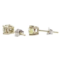 Pair of 18ct white gold diamond stud earrings, hallmarked, total diamond weight approx 1.00 carat
