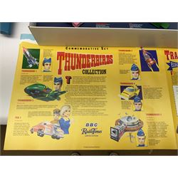 Matchbox 'The Thunderbirds' limited edition Commemorative Set, boxed with paperwork; Tomy 'Mr. D.J.' blue plastic robot radio; Mettoy Walt Disney Movie Viewer with three cassettes; and 1995 boxed set of the Star Wars trilogy VHS video tapes