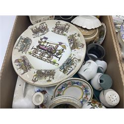 Collection of ceramics, to include Hornsea dinner wares, other tea services, trinket dishes etc, in four boxes 