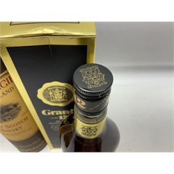 Glenmorangie, ten year old Scotch whisky, 1 litre 43% vol, Grant's twelve year old Scotch whisky 1 litre, 43 G.L and Johnnie Walker Black Label, twelve year old Scotch whisky, 1 litre 43% vol, all boxed (3)