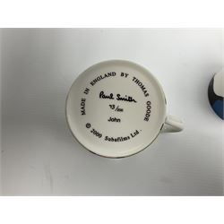 Four limited edition Beatles Yellow Submarine mugs, designed by Paul Smith and made for Thomas Goode, 73/200, in original box