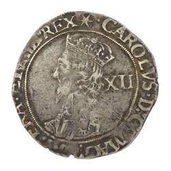 Charles I silver shilling coin 