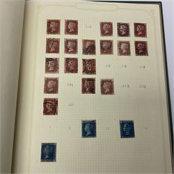 Great British Queen Victoria and later stamps, including perf penny reds, half penny 'bantam', King George V half crown seahorse, Queen Elizabeth II pre-decimal issues etc, housed in a green 'Windsor Album'