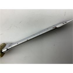 German Puma Hunter's-Pal knife, the 10cm steel blade marked model 6397, serial No.72573 to guard, fixed blade, antler scales; in original hard plastic case with paperwork and guarantee label; with brown leather sheath marked Puma L22.5cm overall