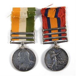 Boer War/ WWI medal group for W. A. Sexton 18th Hussars Sargent (4395)/ Major (5622); Queen's South Africa medal with Orange Free State, Transvaal and Talana clasps, King's South Africa medal with South Africa 1901, South Africa 1902 clasps 
1914 Star