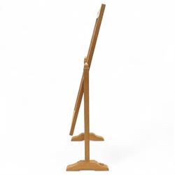 Beaverman - Yorkshire oak cheval dressing mirror, rectangular frame on shaped uprights with sleigh supports, carved with signature beaver to foot, by the workshop of Colin Almack, of Sutton near Thirsk