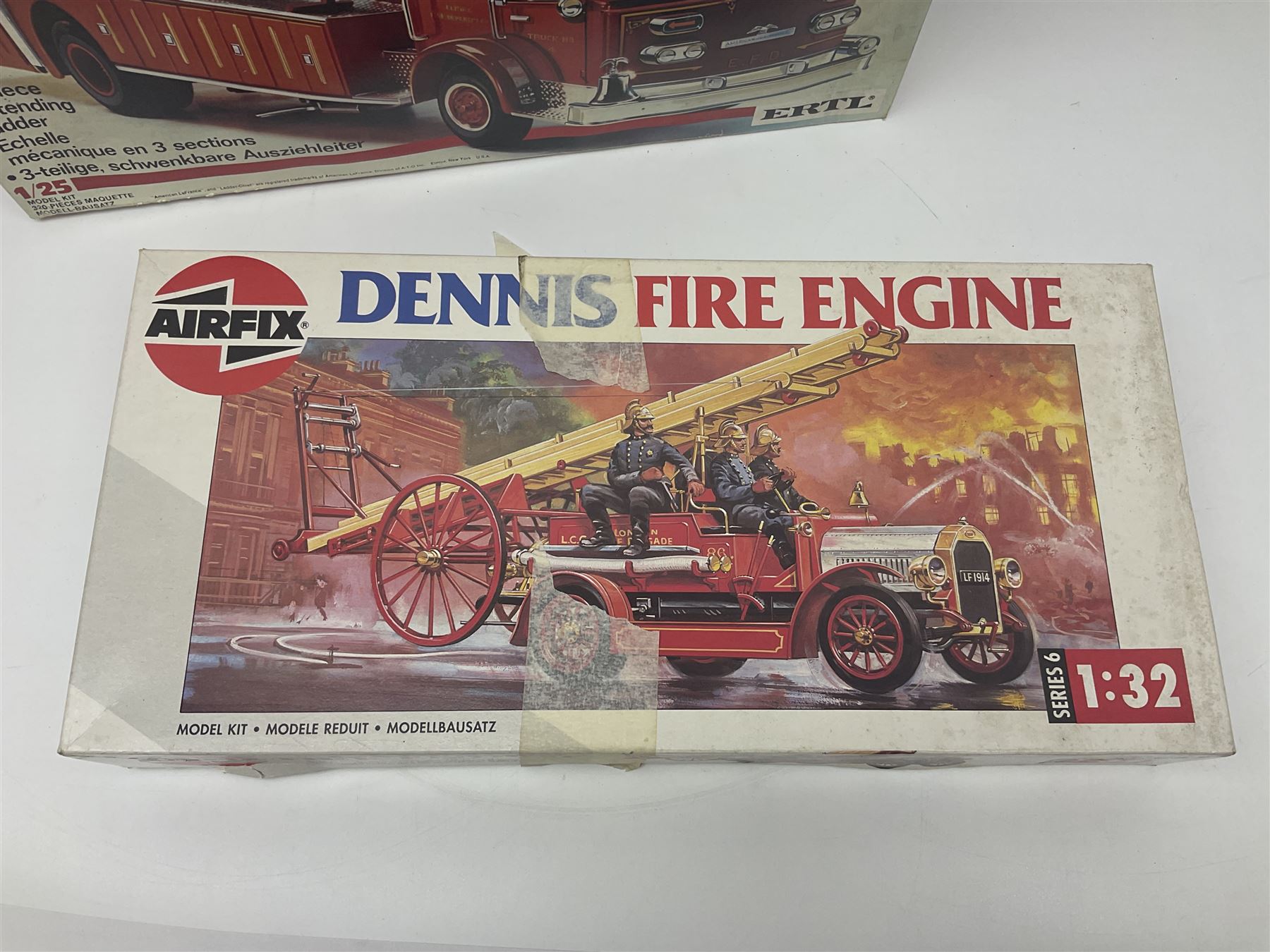 Seven scale model assembly kits to include Airfix, Heller, Italeri etc in one box