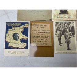Military related ephemera including Consolidated Instructions to Invasion Committees booklet July 1942; four WW1 silk postcards and others; 2006 Victoria Cross commemorative 50p coin collection; brass buckle marked Grenadier Guards; Lincolnshire Regiment cap badge; various collar badges, pips etc