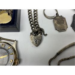 Four wristwatches including Seiko automatic, Sekonda, Timex and Ingersoll, silver Acme Lever pocket watch by H Samuel, 9ct gold keepers ring, silver and 9ct gold paste stone set cluster ring, silver and stone set silver jewellery and other vintage jewellery