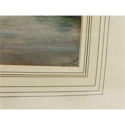 William Frederick Austin (British 1833-1899): 'The Old Silk Mill Derby' from the River Derwent, watercolour signed titled and indistinctly dated 22cm x 40cm