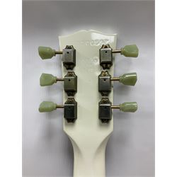 2010 Gibson Les Paul studio guitar, serial no101500537 in white finish with gold and pale green hardware, in Auden soft carry case, guitar L100cm