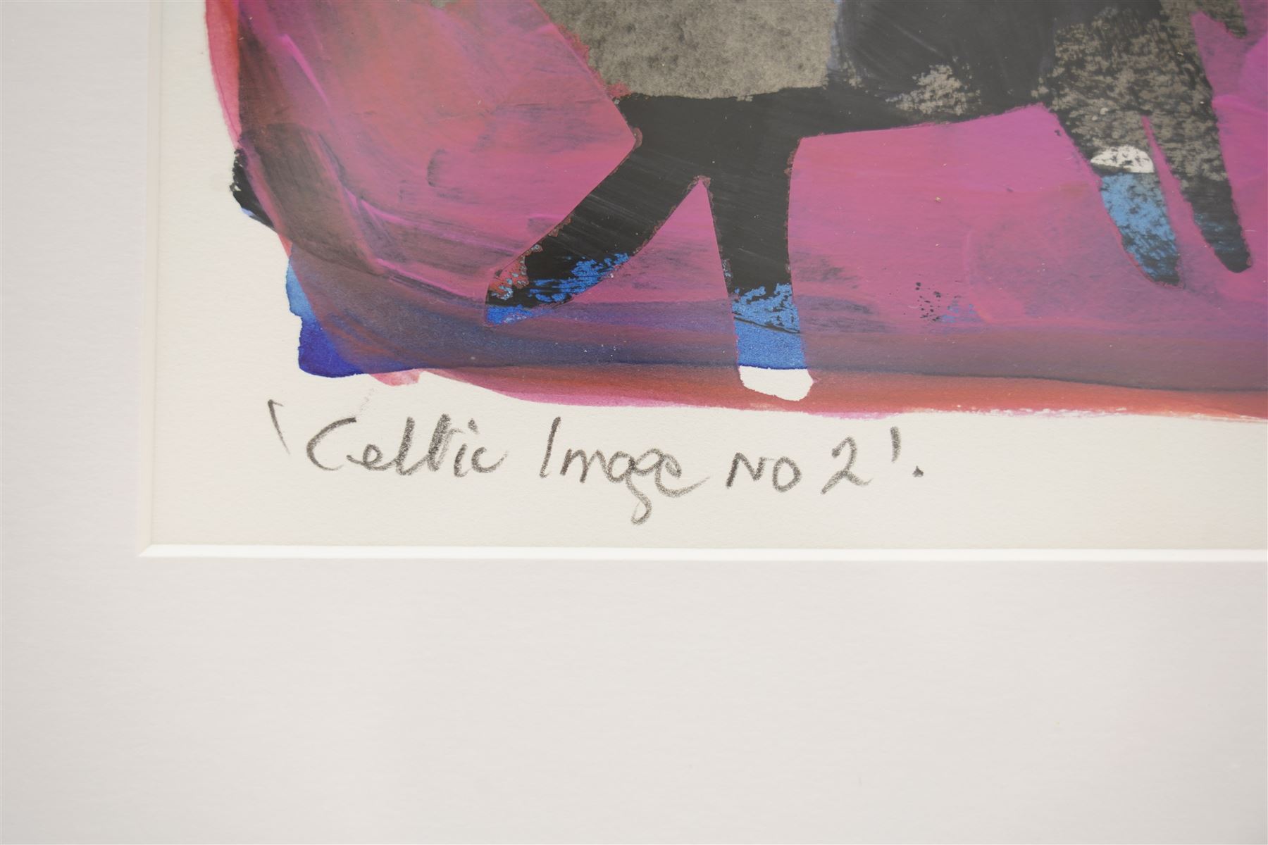 Gillian Ross Kelsey (British 1935-2025): 'Celtic Image No 2', mixed media on paper signed and titled in pencil 24cm x 34cm
