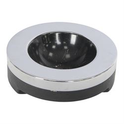 Guzzini - 1970s Italian circular chrome ashtray, designed by Luigi Massoni for Harvey Guzzini, D23cm